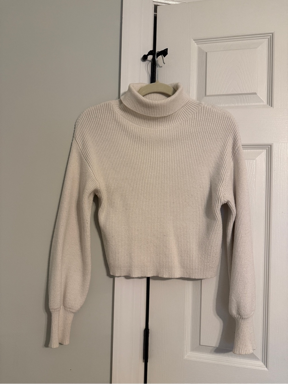 Francesca’s Cream Ribbed Turtleneck Sweater